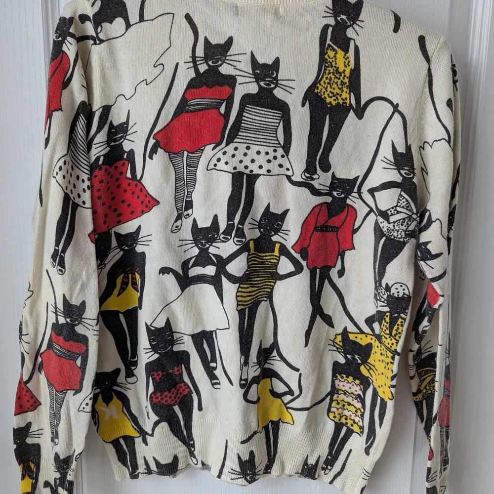 Stylish Cat Print Women's Sweater - Picture 6 of 7